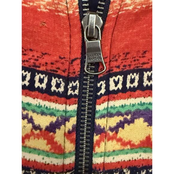 Lauren Ralph Lauren Women Zip Up Hoodie Jacket Size XL Aztec Southwestern Tribal - Picture 2 of 8